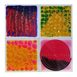 Textured Massage Liquid Floor Tiles Set of 4